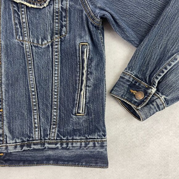 Levis Levi Strauss Signature Trucker Jacket Womens Size Medium 8-10 Blue Denim - Picture 10 of 12